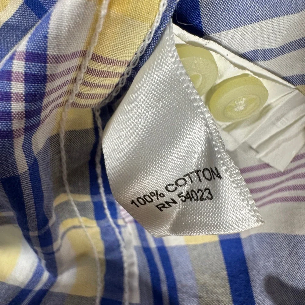 Banana Republic Button Down Shirt Mens M Multi‎ Plaid Excellent Soft Wash Cotton